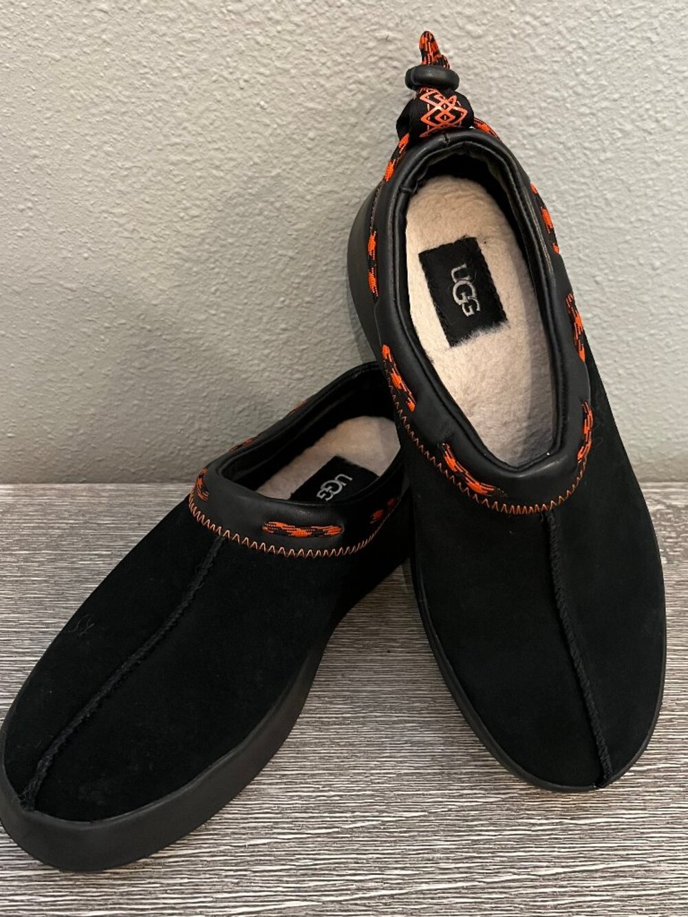 UGG Black Suede Slip-On Clogs